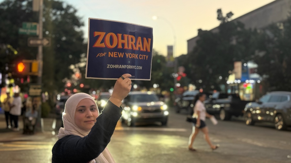 Aber canvassing for Zohran Mamdani